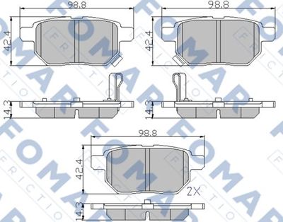 FO933481 FOMAR Friction Комплект тормозных колодок, дисковый тормоз