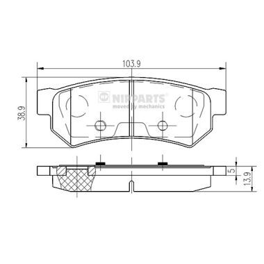 N3610907 NIPPARTS Комплект тормозных колодок, дисковый тормоз