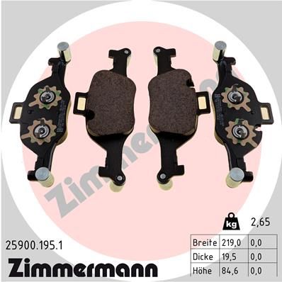 259001951 ZIMMERMANN Комплект тормозных колодок, дисковый тормоз