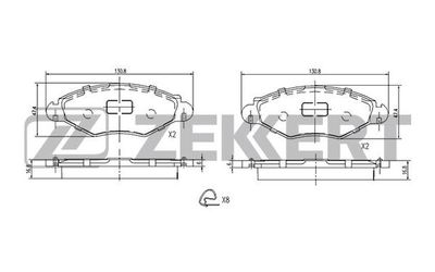 BS1034 ZEKKERT Комплект тормозных колодок, дисковый тормоз