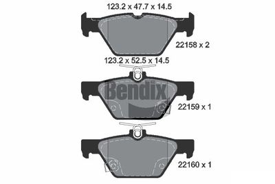 BPD1876 BENDIX Braking Комплект тормозных колодок, дисковый тормоз