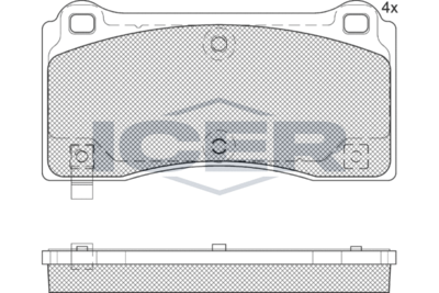 182406 ICER Комплект тормозных колодок, дисковый тормоз