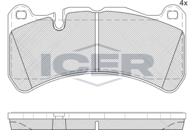 182260 ICER Комплект тормозных колодок, дисковый тормоз