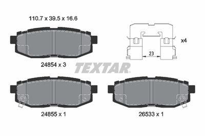 2485401 TEXTAR Комплект тормозных колодок, дисковый тормоз