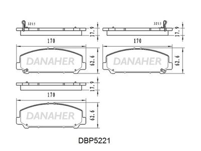 DBP5221 DANAHER Комплект тормозных колодок, дисковый тормоз