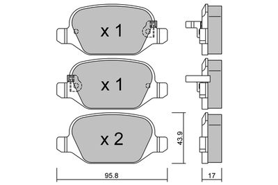 BPFI2010 AISIN Комплект тормозных колодок, дисковый тормоз