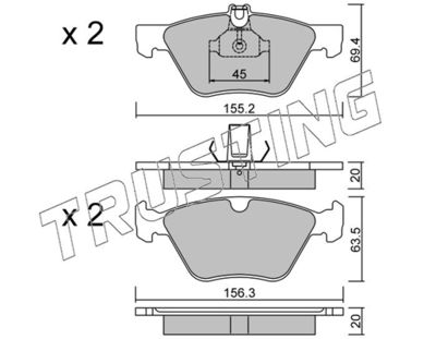2610 TRUSTING Комплект тормозных колодок, дисковый тормоз