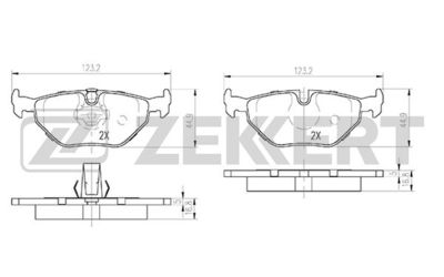 BS1155 ZEKKERT Комплект тормозных колодок, дисковый тормоз