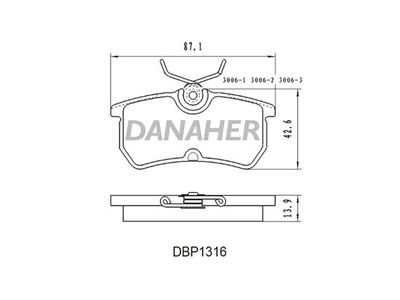 DBP1316 DANAHER Комплект тормозных колодок, дисковый тормоз