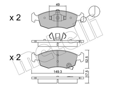 2202745 METELLI Комплект тормозных колодок, дисковый тормоз