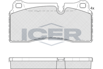 182121400 ICER Комплект тормозных колодок, дисковый тормоз