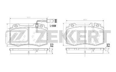 BS2927 ZEKKERT Комплект тормозных колодок, дисковый тормоз