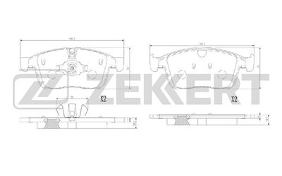 BS1398 ZEKKERT Комплект тормозных колодок, дисковый тормоз