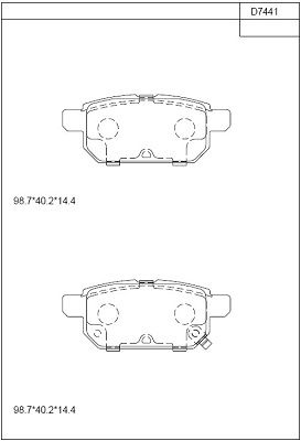 KD7441 ASIMCO Комплект тормозных колодок, дисковый тормоз