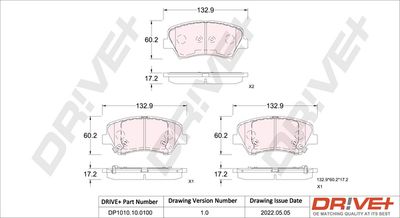 DP1010100100 Dr!ve+ Комплект тормозных колодок, дисковый тормоз