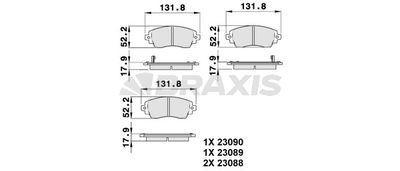 AB0385 BRAXIS Комплект тормозных колодок, дисковый тормоз