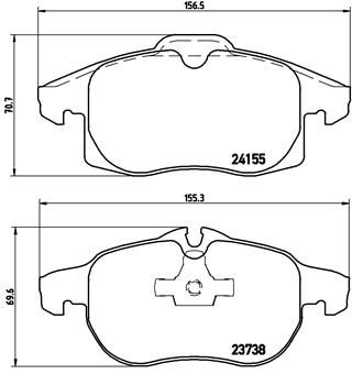 P10011 BREMBO Комплект тормозных колодок, дисковый тормоз