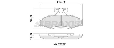 AA0379 BRAXIS Комплект тормозных колодок, дисковый тормоз