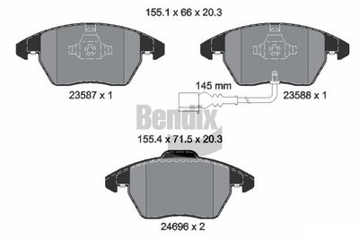 BPD1087 BENDIX Braking Комплект тормозных колодок, дисковый тормоз