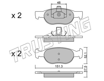 0812 TRUSTING Комплект тормозных колодок, дисковый тормоз