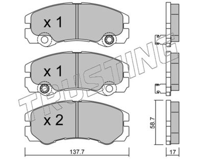 3661 TRUSTING Комплект тормозных колодок, дисковый тормоз