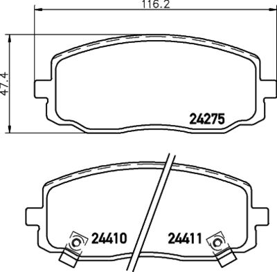 8DB355028351 HELLA PAGID Комплект тормозных колодок, дисковый тормоз