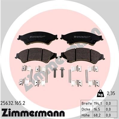 256321652 ZIMMERMANN Комплект тормозных колодок, дисковый тормоз