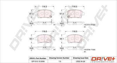 DP1010100048 Dr!ve+ Комплект тормозных колодок, дисковый тормоз