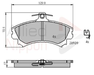 ADB31304 COMLINE Комплект тормозных колодок, дисковый тормоз