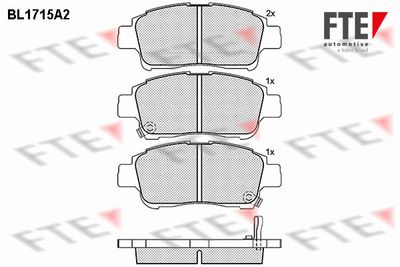 BL1715A2 FTE Комплект тормозных колодок, дисковый тормоз