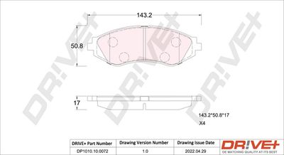 DP1010100072 Dr!ve+ Комплект тормозных колодок, дисковый тормоз