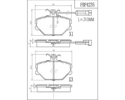 FBP4235 FI.BA Комплект тормозных колодок, дисковый тормоз