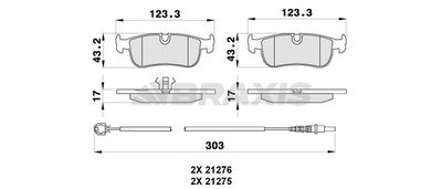 AB0275 BRAXIS Комплект тормозных колодок, дисковый тормоз