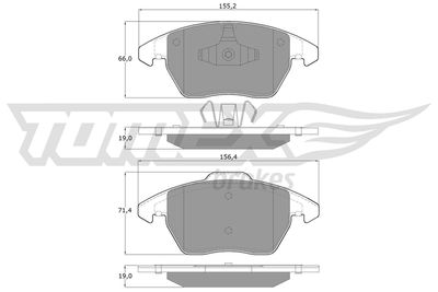 TX1438 TOMEX Brakes Комплект тормозных колодок, дисковый тормоз