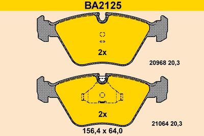 BA2125 BARUM Комплект тормозных колодок, дисковый тормоз