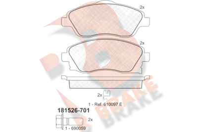 RB1526701 R BRAKE Комплект тормозных колодок, дисковый тормоз