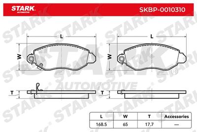 SKBP0010310 Stark Комплект тормозных колодок, дисковый тормоз