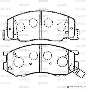 SN849P ADVICS Комплект тормозных колодок, дисковый тормоз