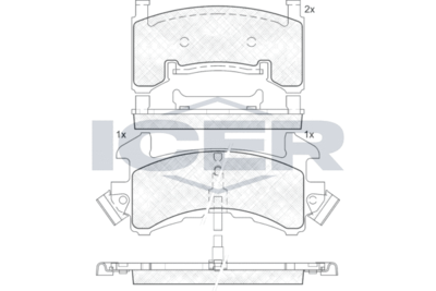 181411 ICER Комплект тормозных колодок, дисковый тормоз
