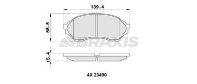 AB0333 BRAXIS Комплект тормозных колодок, дисковый тормоз