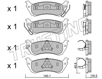 5860 TRUSTING Комплект тормозных колодок, дисковый тормоз