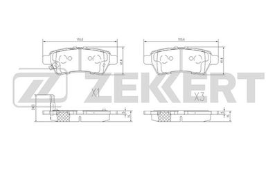 BS2333 ZEKKERT Комплект тормозных колодок, дисковый тормоз