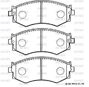 B1N020 ADVICS Комплект тормозных колодок, дисковый тормоз