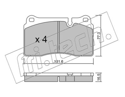 7110 fri.tech. Комплект тормозных колодок, дисковый тормоз