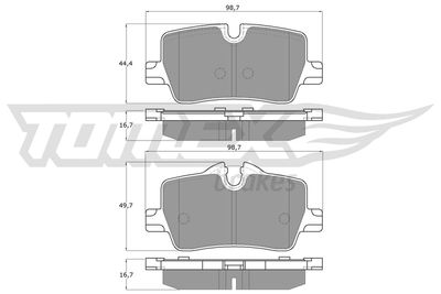 TX1985 TOMEX Brakes Комплект тормозных колодок, дисковый тормоз