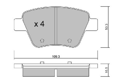 BPVW2006 AISIN Комплект тормозных колодок, дисковый тормоз