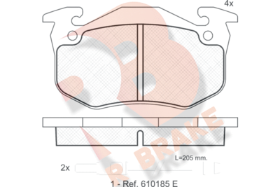 RB0723 R BRAKE Комплект тормозных колодок, дисковый тормоз