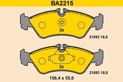 BA2215 BARUM Комплект тормозных колодок, дисковый тормоз