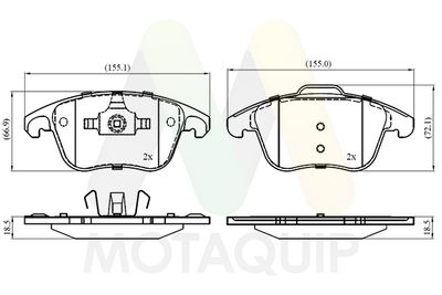 LVXL1373 MOTAQUIP Комплект тормозных колодок, дисковый тормоз