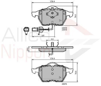 ADB11025 COMLINE Комплект тормозных колодок, дисковый тормоз